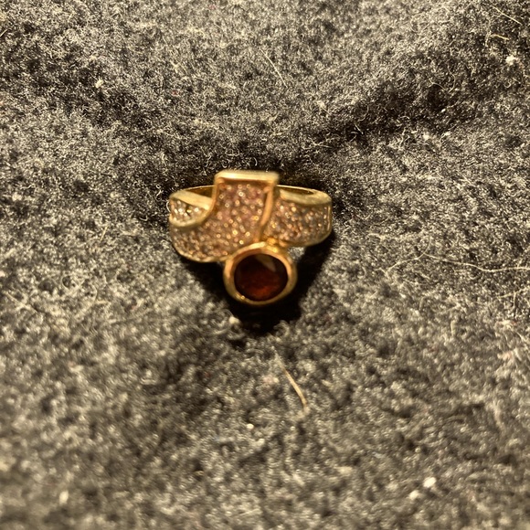 Gold color with red stone! - Picture 1 of 2